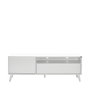 Hanah Home Soporte de TV Tvr-511-Dd-1 Blanco, Tablero de Partículas Recubierto de Melamina, Mueble Salón Elegante y Moderno con Amplio Almacenamiento